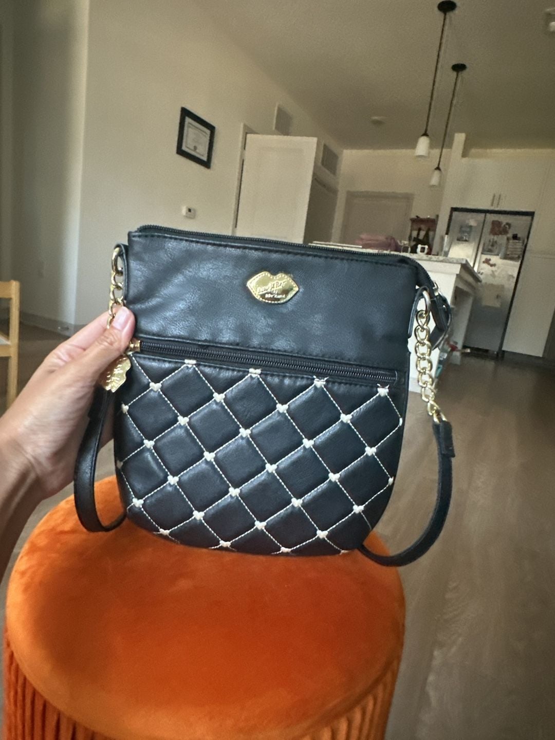 Luv Betsey by Betsey Johnson Quilted Crossbody Handbag Black 4