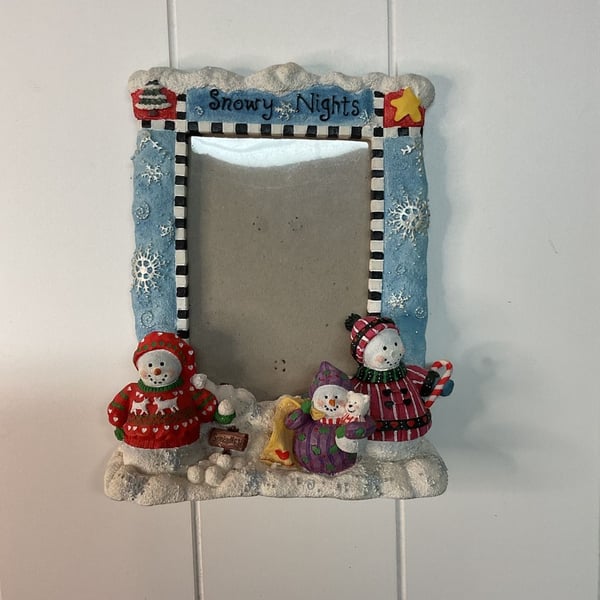 Brother Sister Design Studio Snowy Nights Christmas Snowman 3D Picture Frame