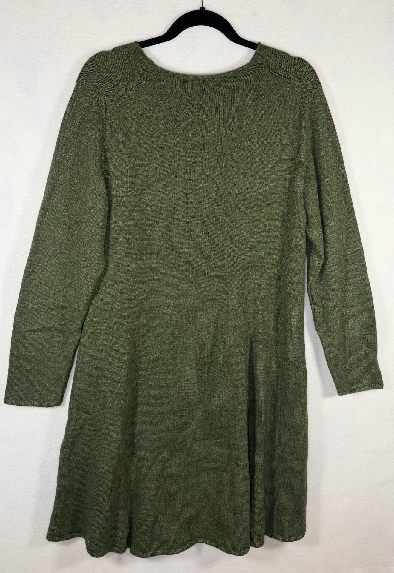 Tempo Paris Knit Sweater Dress Crewneck 3/4 Sleeve Olive Green Women’s XL 5