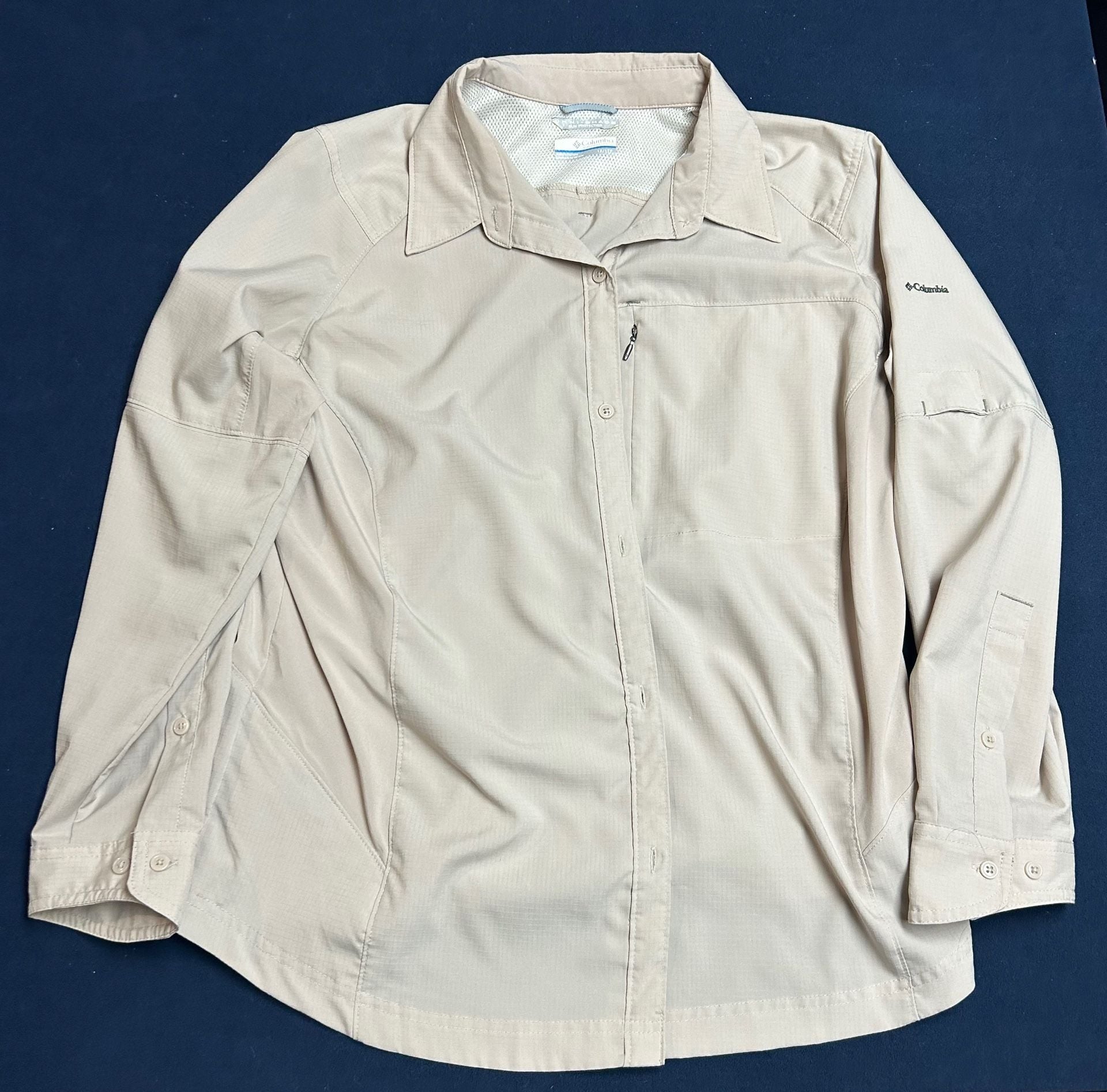 Columbia Silver Ridge Long Sleeve Shirt Size 1X/1TF Tan Omni-Shade 2