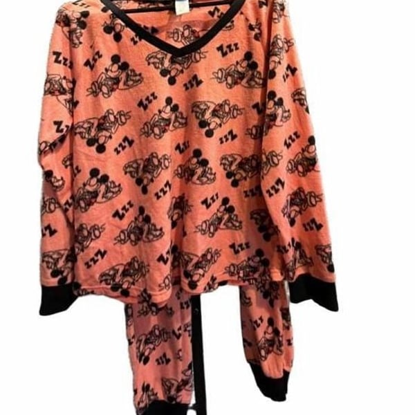 811 Disney Mickey And Friends Pajama Set Size Large Pink