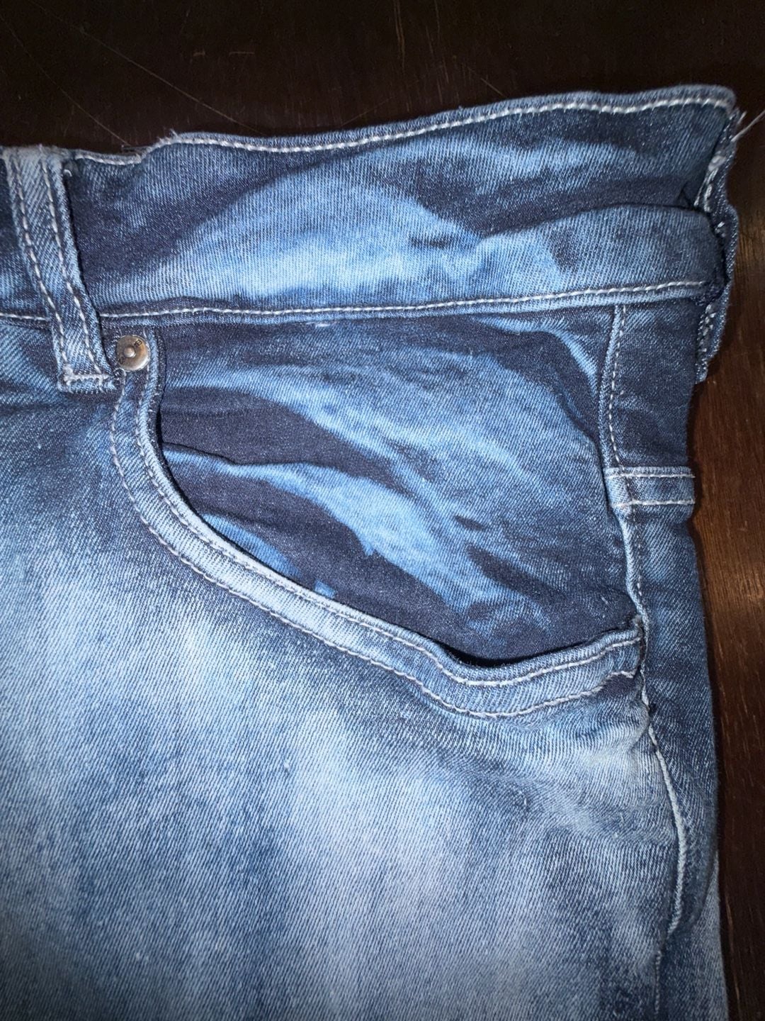 Y2K Cargo Ecko Unltd Denim Pants Blue Acid Wash Grunge Skinny 5