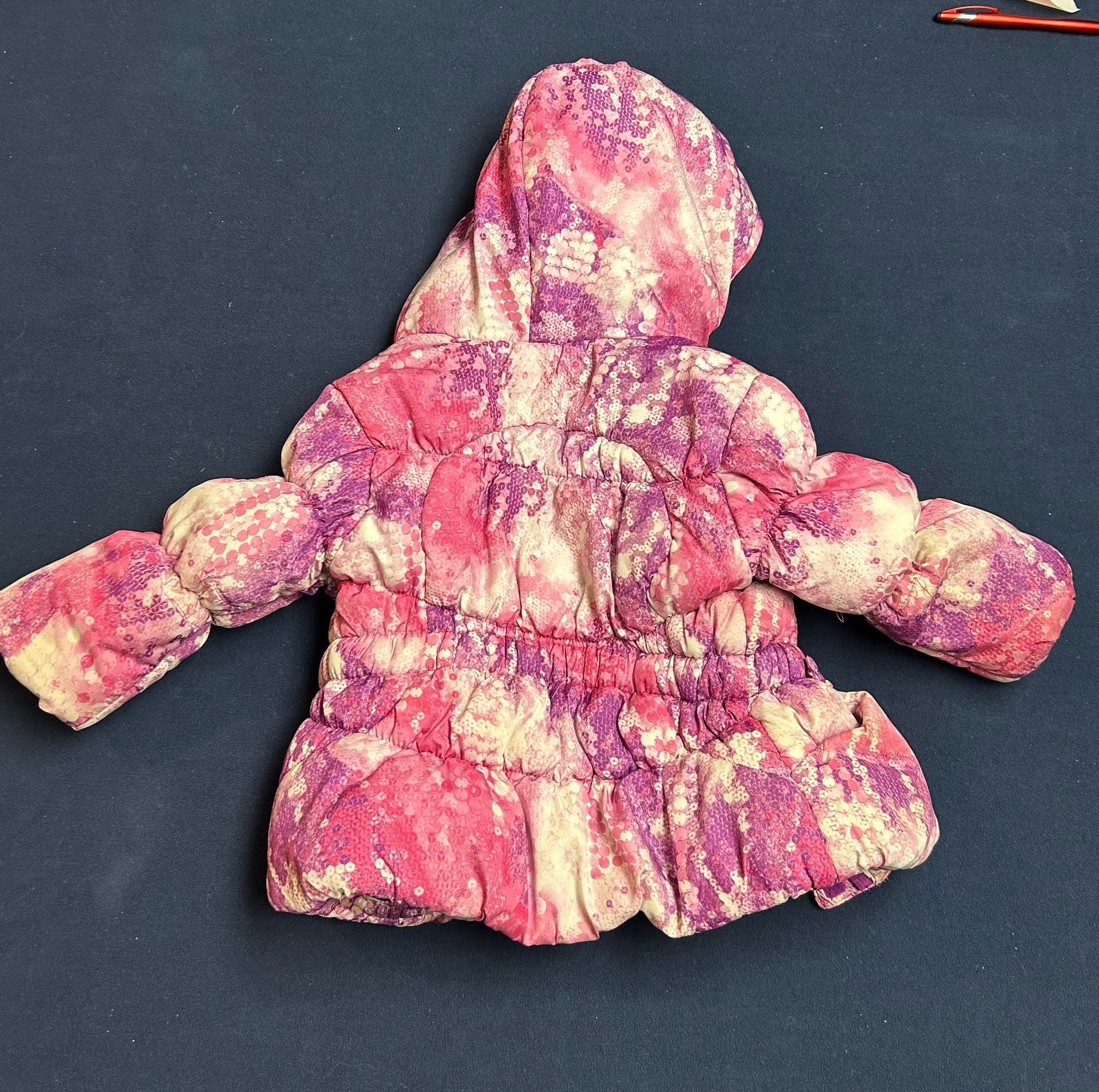 Freeway Winter Puffer Jacket Size 24M Pink Purple Hooded Girls 5