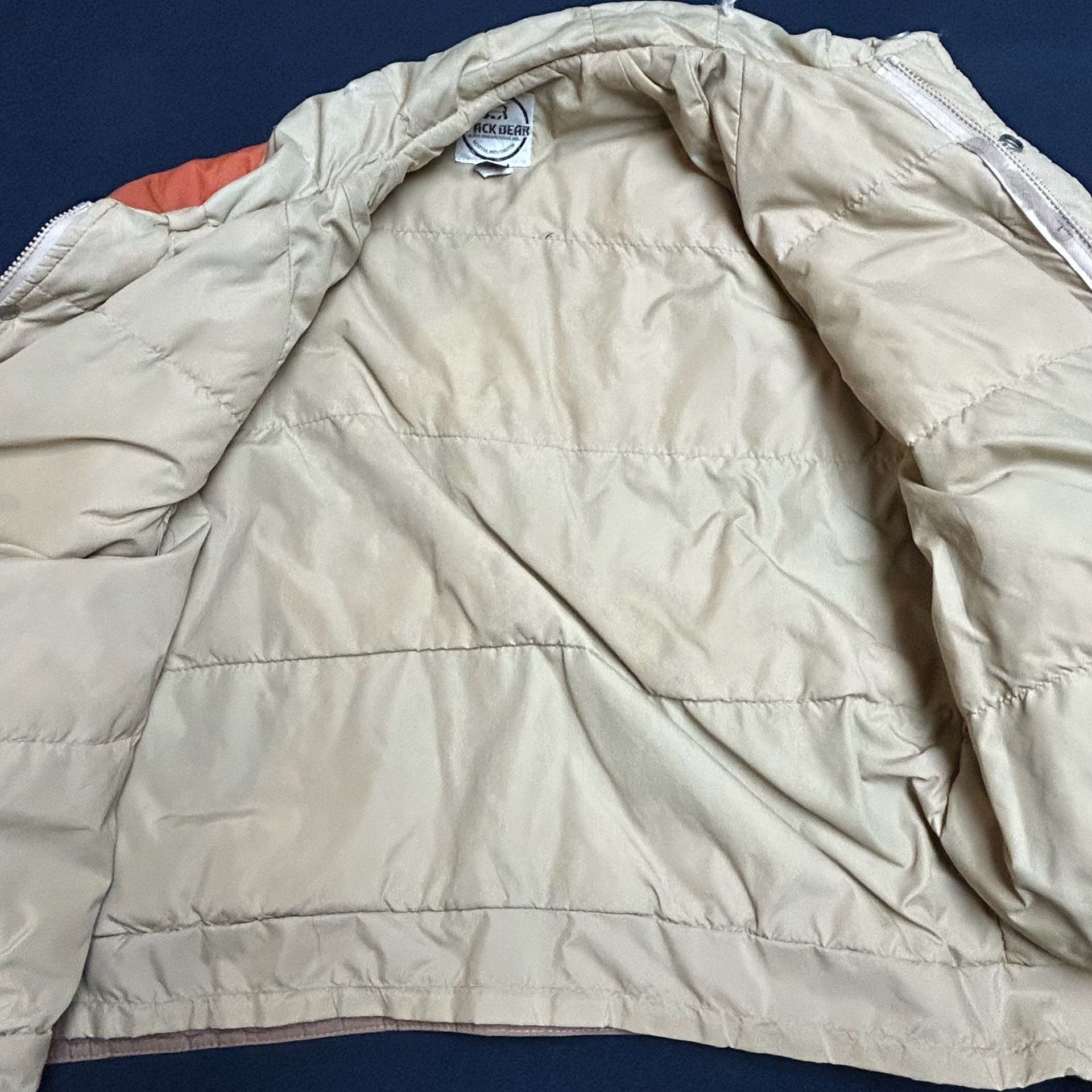 Black Bear Western Puffer Jacket Size 38 Tan Orange Vintage 11