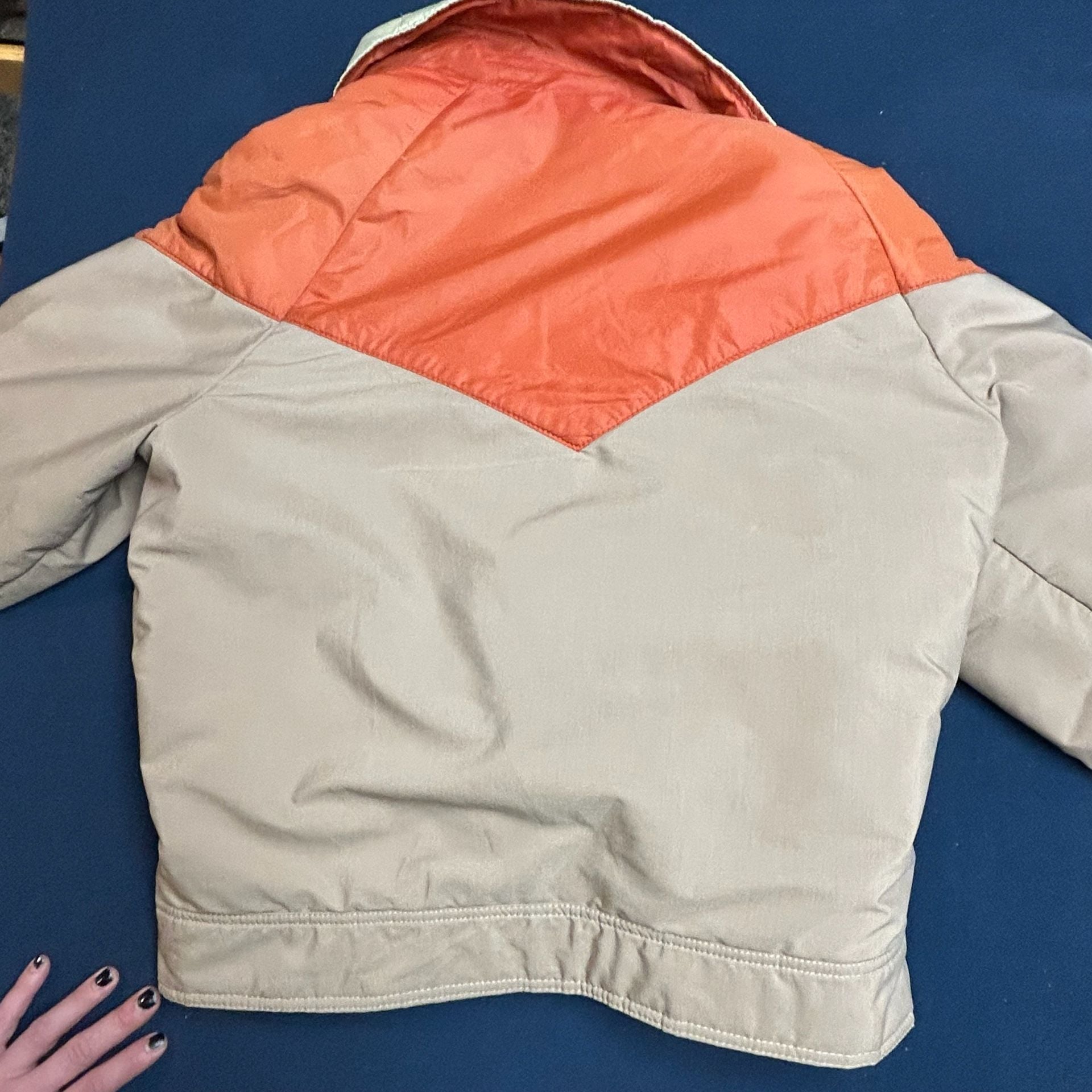 Black Bear Western Puffer Jacket Size 38 Tan Orange Vintage 12