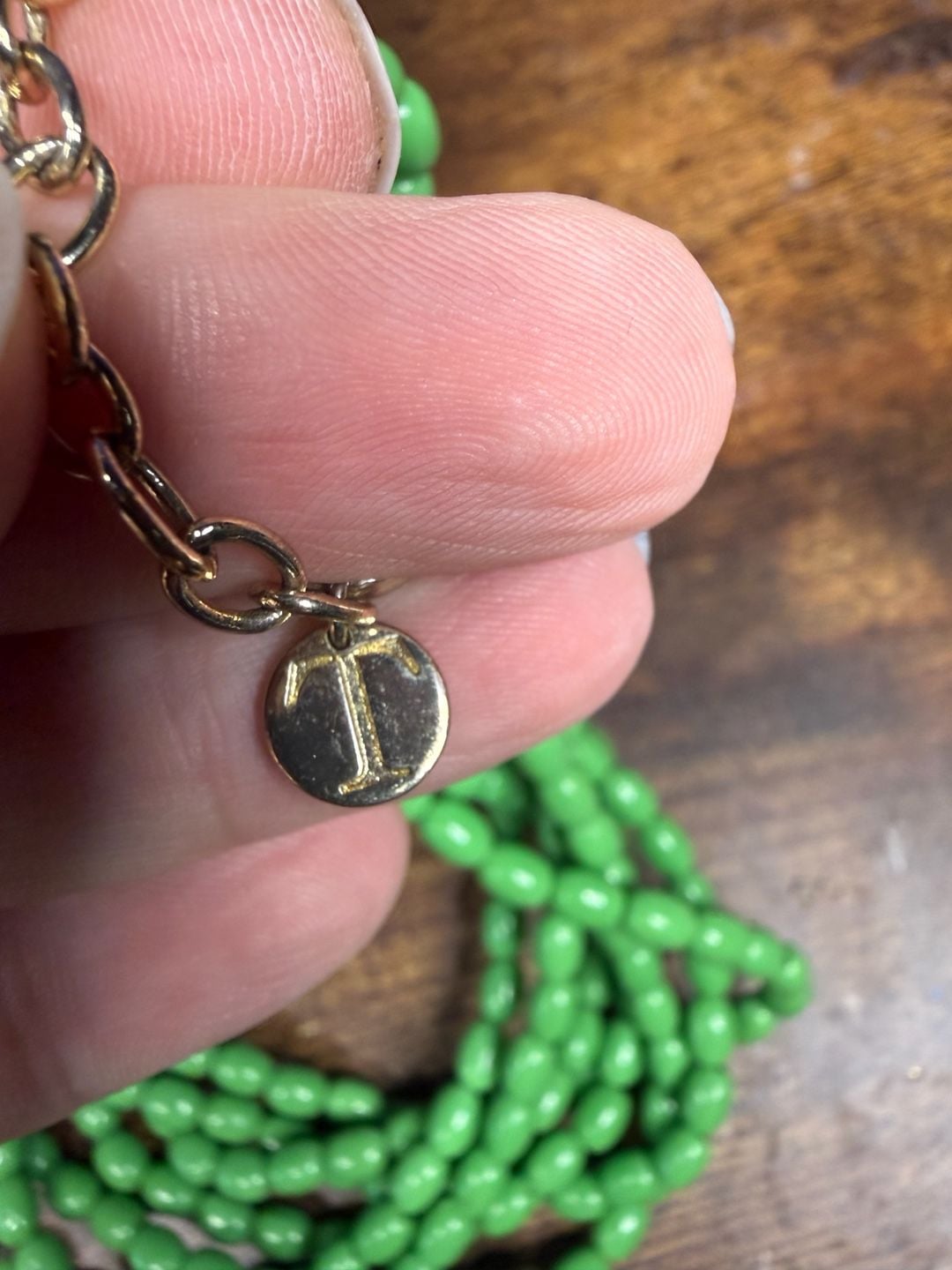 Talbots Chunky Lime Green Multi Strand Beaded Statement Necklace 5