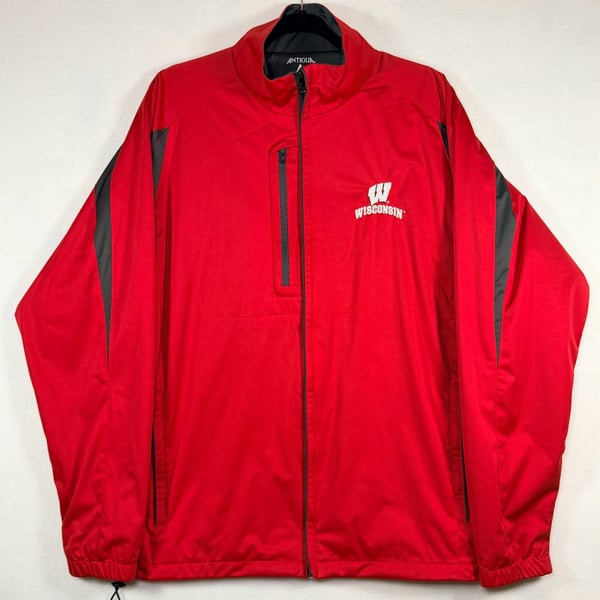 Antigua Wisconsin Badgers Full Zip Windbreaker Jacket Red Men’s Large