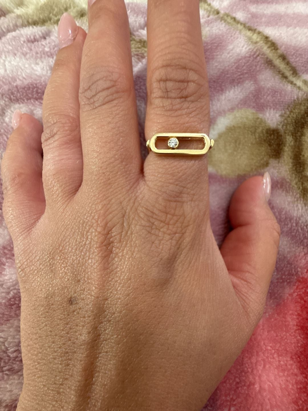 Messika Move Uno Pave Diamond Ring Size 7.5 Yellow Gold 18 K Italy 2.70gram 3