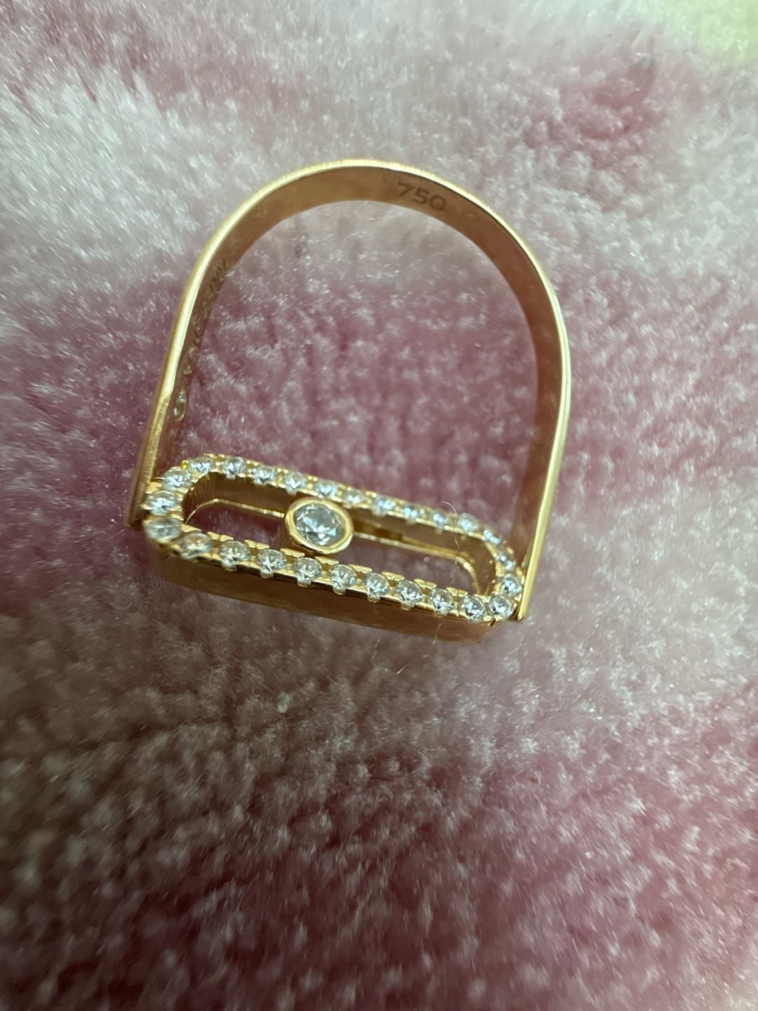 Messika Move Uno Pave Diamond Ring Size 7.5 Yellow Gold 18 K Italy 2.70gram 5
