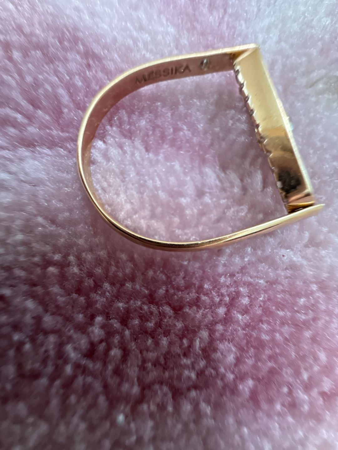Messika Move Uno Pave Diamond Ring Size 7.5 Yellow Gold 18 K Italy 2.70gram 6