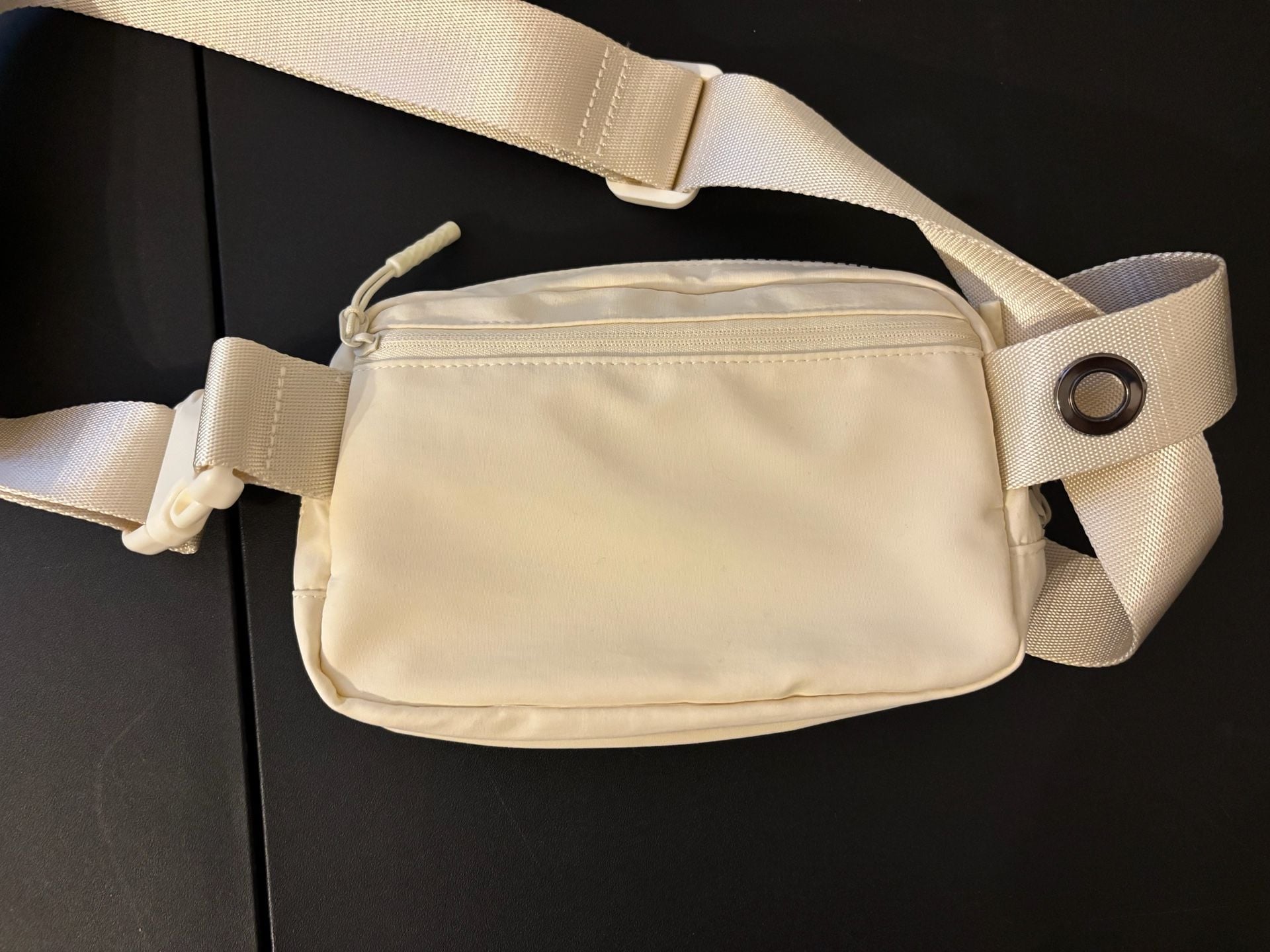Iris & rainbow Quilted Puffer Bag Beige Nylon Crossbody Fanny Pack 3