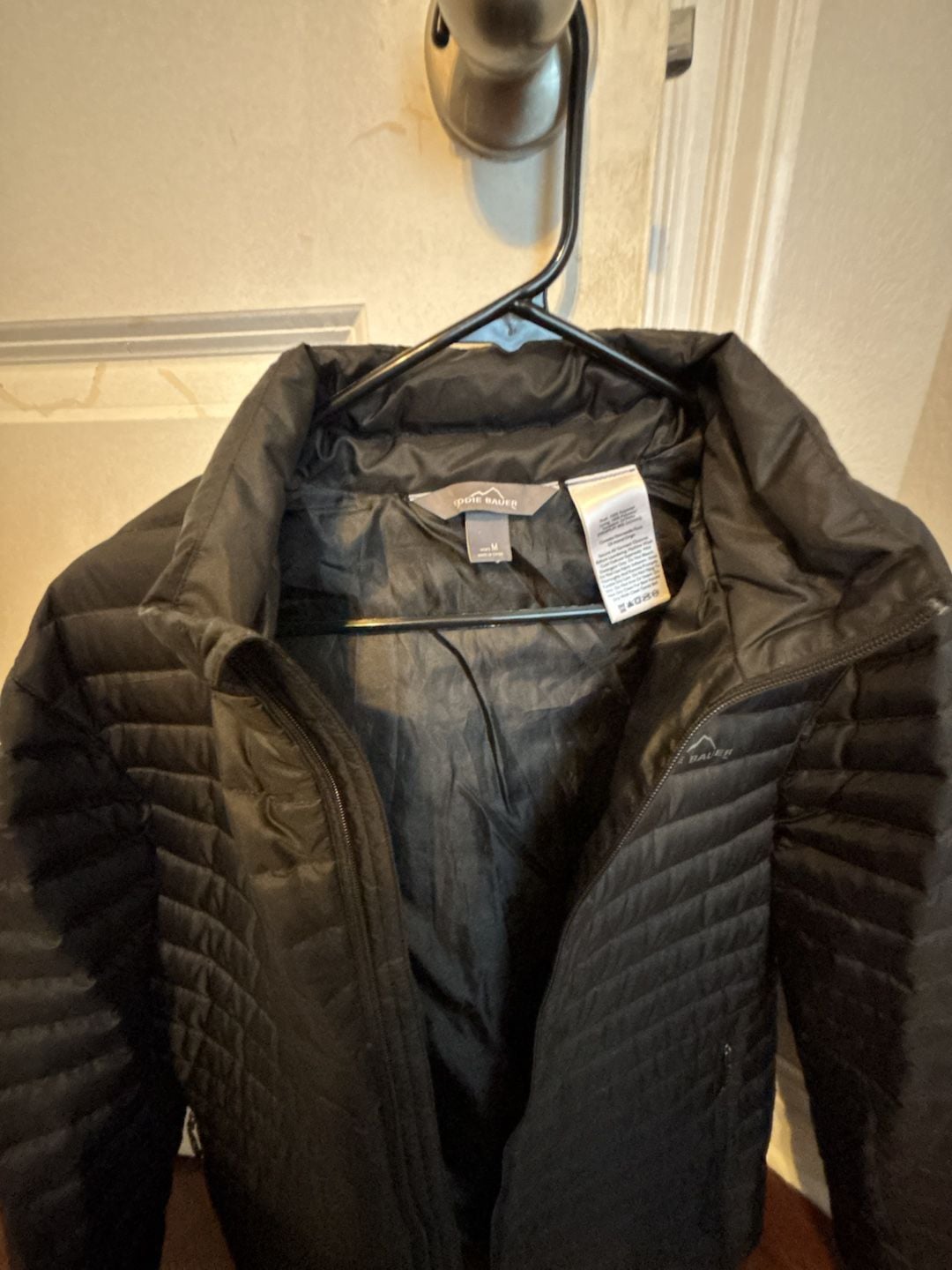 Eddie Bauer 650 Down Puffer Jacket Size M Black Full-Zip 4