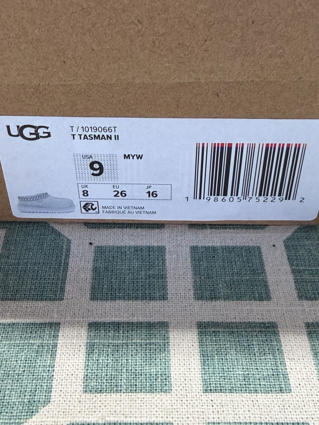 UGG Kids Tasman II Slippers Size 9 Light Blue Suede Braid Shoes. New in box!  7