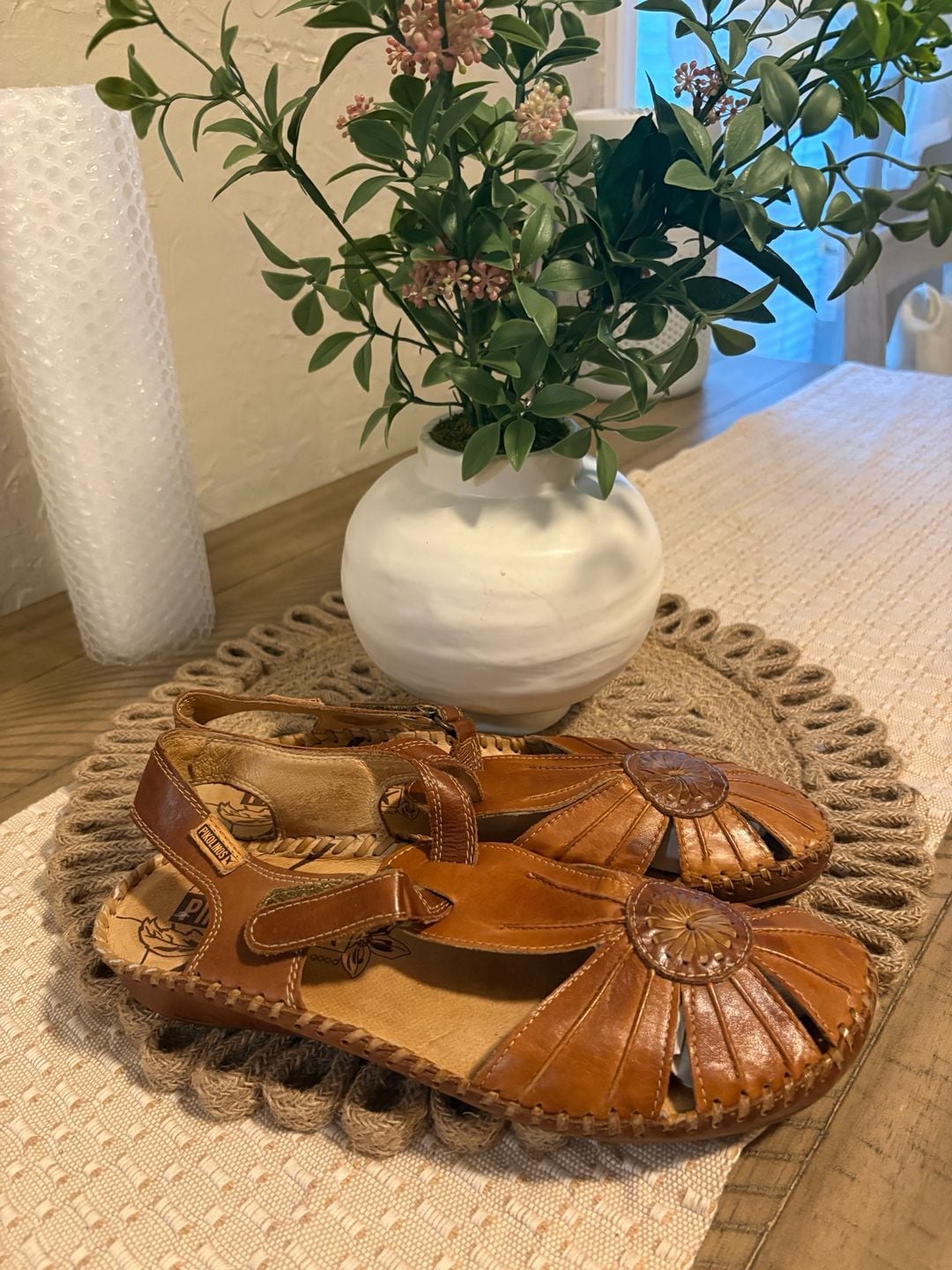 Pikolinos Puerto Vallarta Leather Sandals Brandy Brown Size 39 3