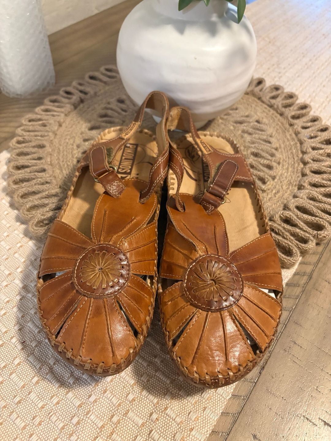 Pikolinos Puerto Vallarta Leather Sandals Brandy Brown Size 39 4