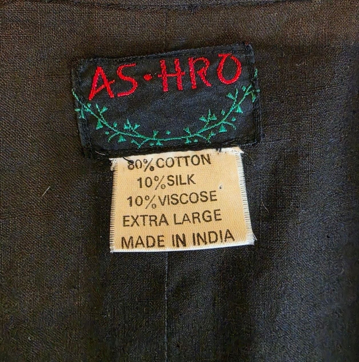 Vintage Rare Handcrafted AS-HRO Africa Map Kimono Size 13 Extra Large Black 7