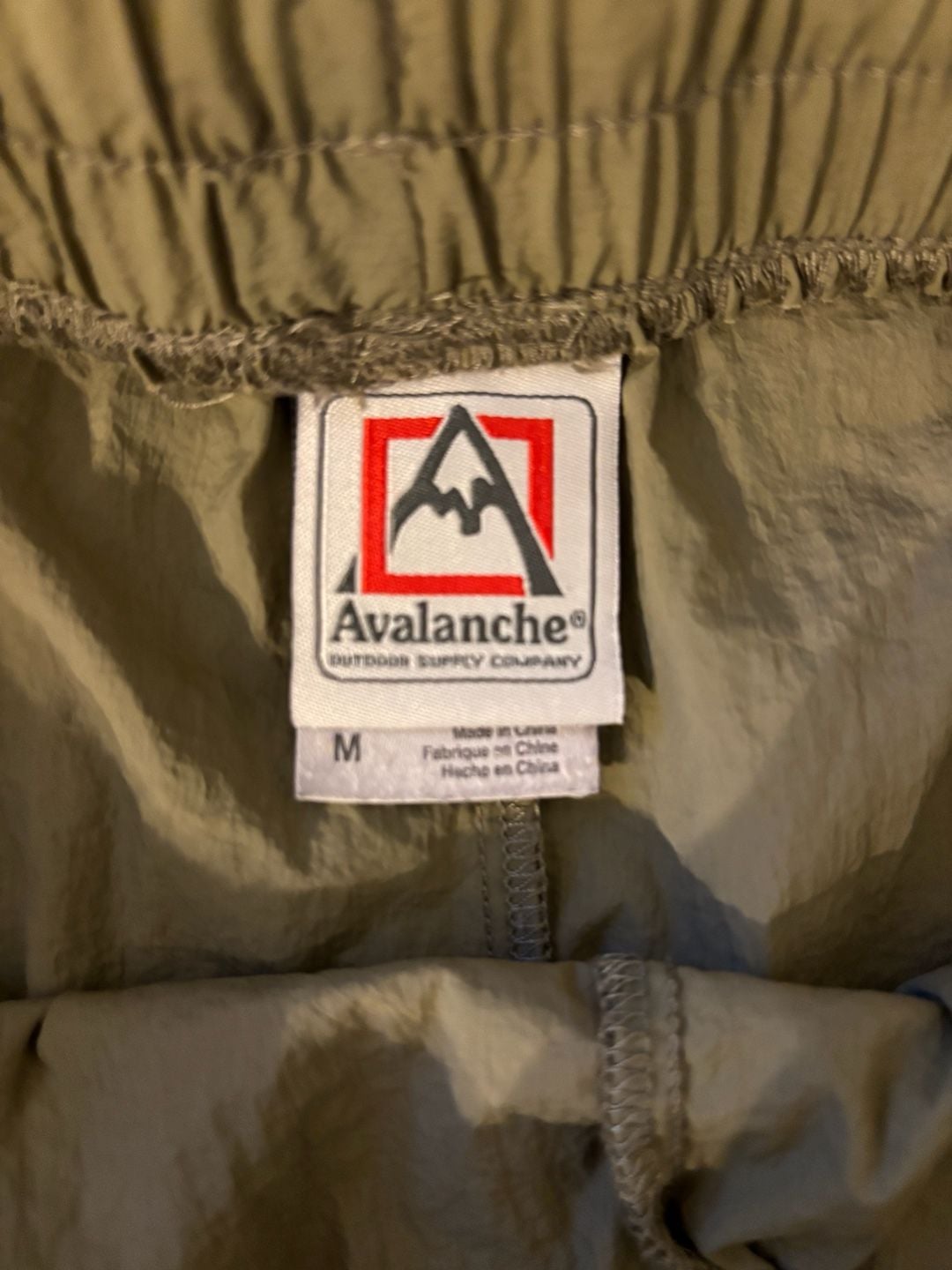 Avalanche Nylon Active Shorts Size M Olive Green Drawstring Casual 3