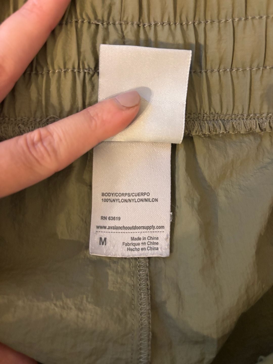 Avalanche Nylon Active Shorts Size M Olive Green Drawstring Casual 4