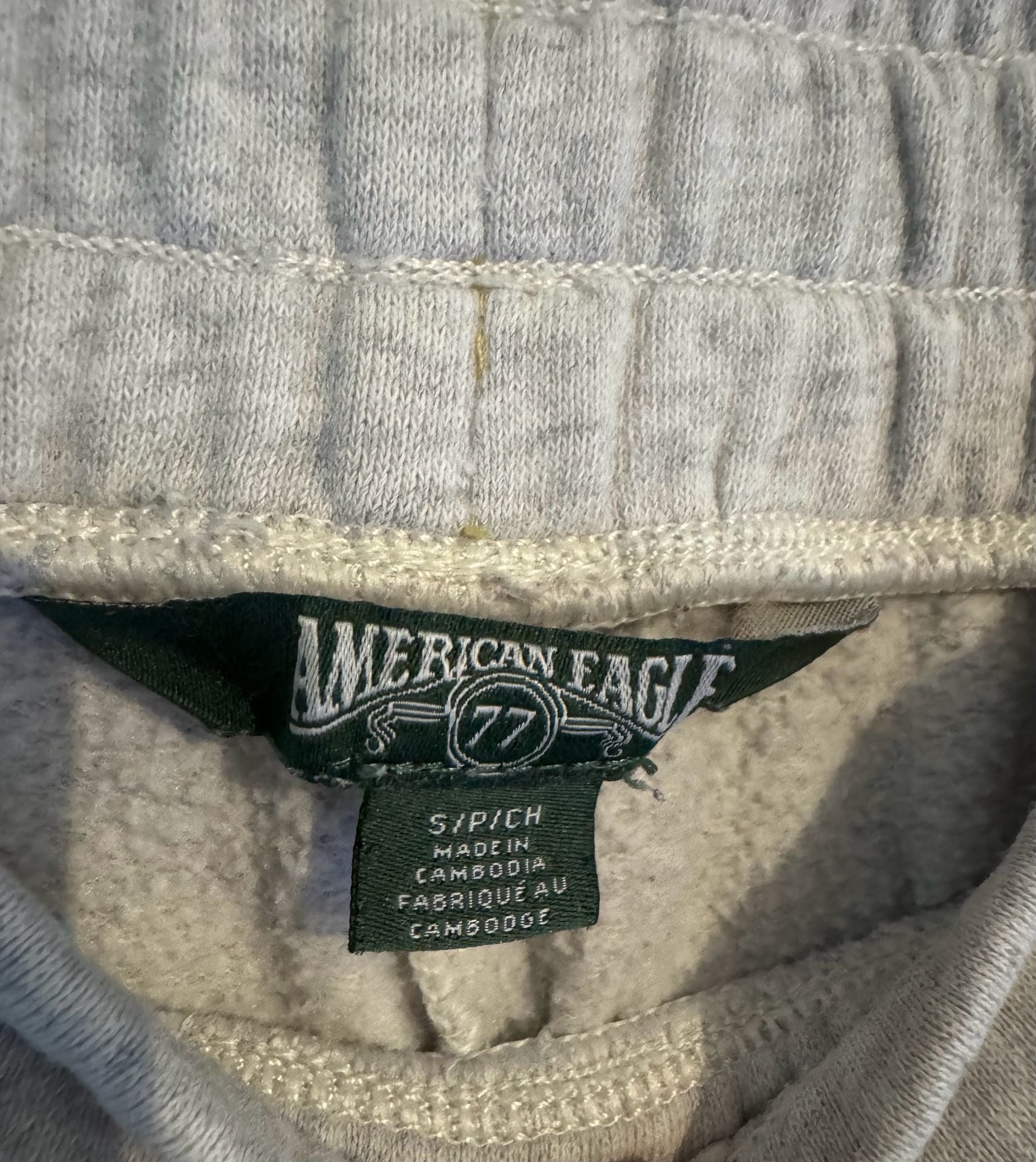 American Eagle Sweatpants Size S Grey Fleece Joggers High Waisted (flawed) 5