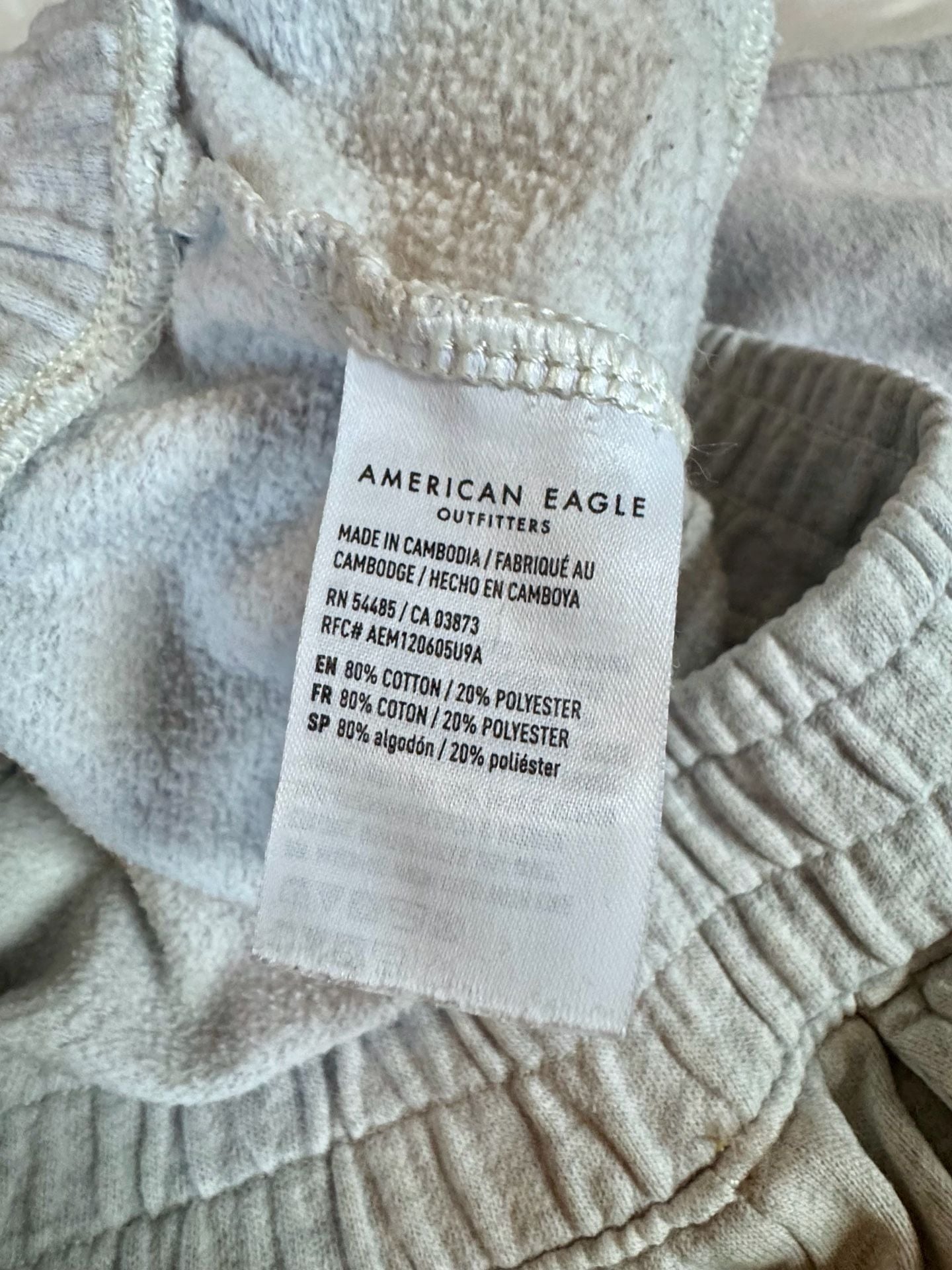 American Eagle Sweatpants Size S Grey Fleece Joggers High Waisted (flawed) 6