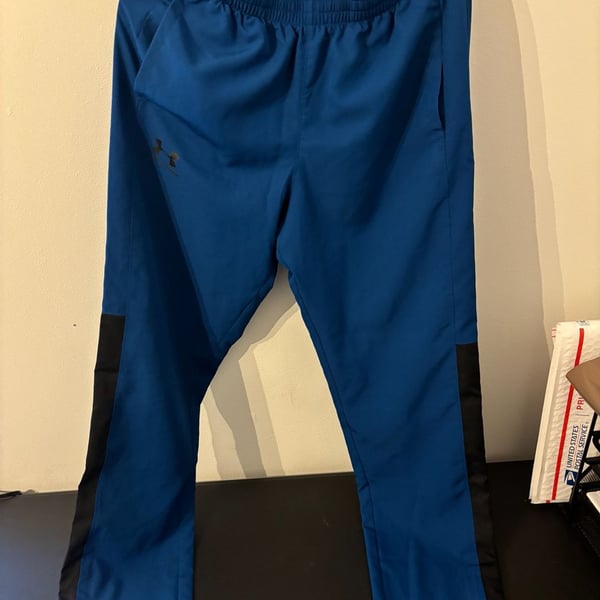Men’s Under Armour Vital Woven Pants Size S Blue Black Athletic Training