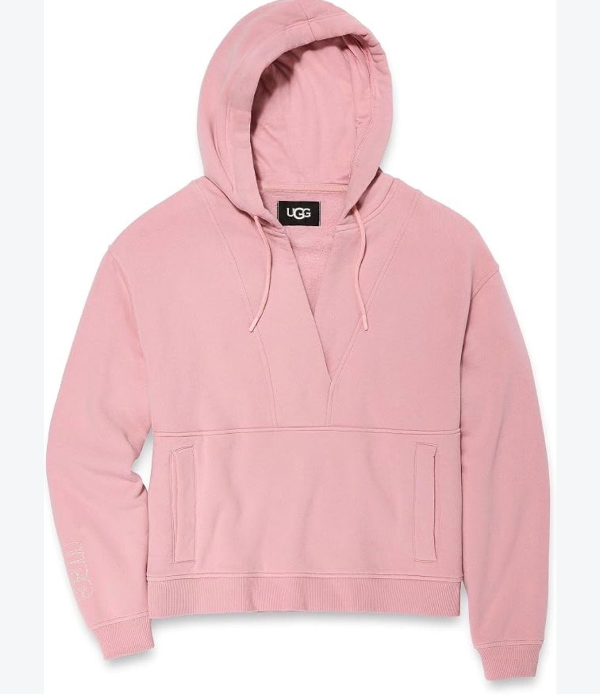 UGG Adryann Hoodie Size M Pink Fleece Pullover Sweatshirt 3