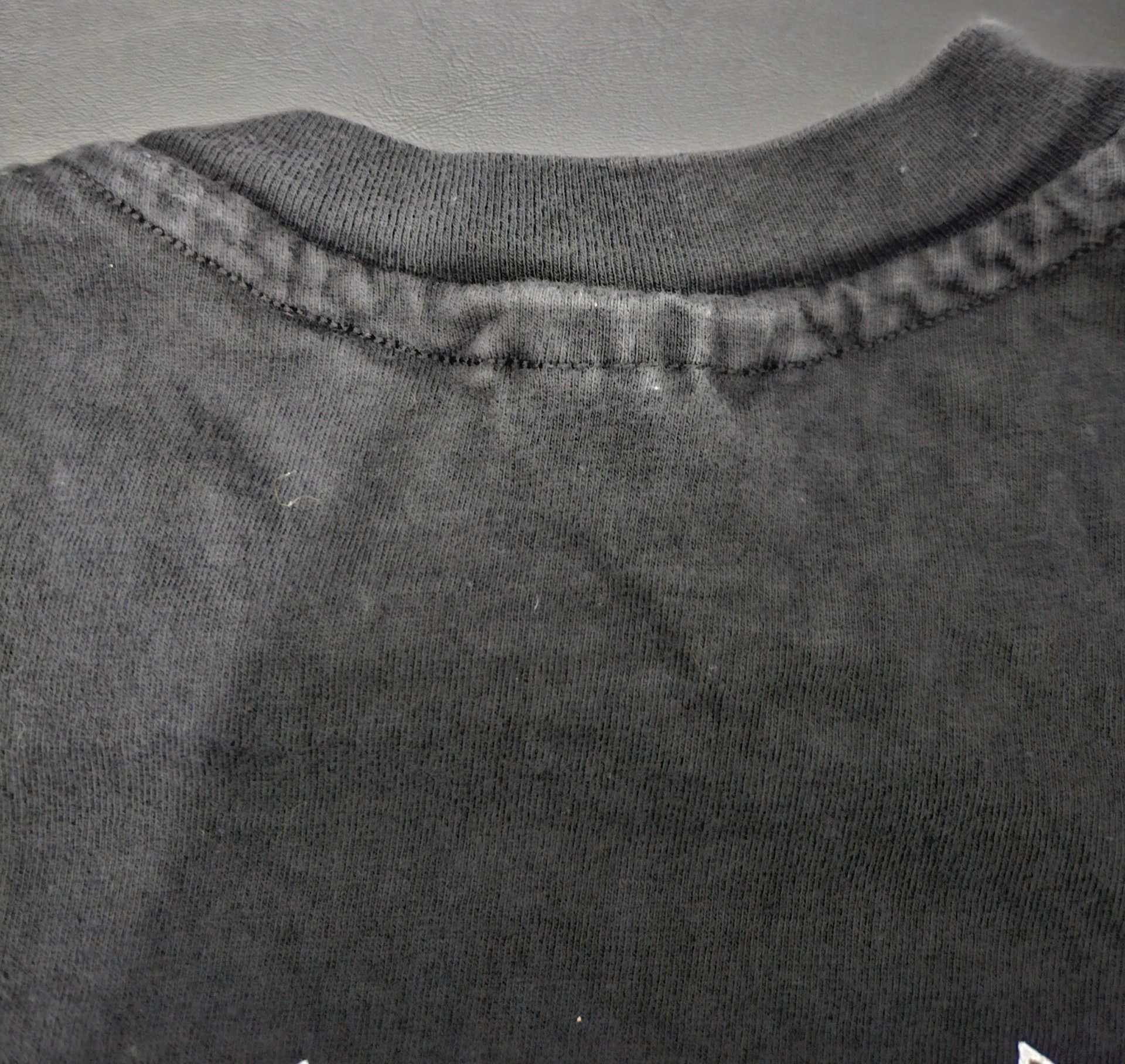 Hanes Poly 94 Graphic T-Shirt Size L Black Vtg 90s Single Stitch double-sided  10