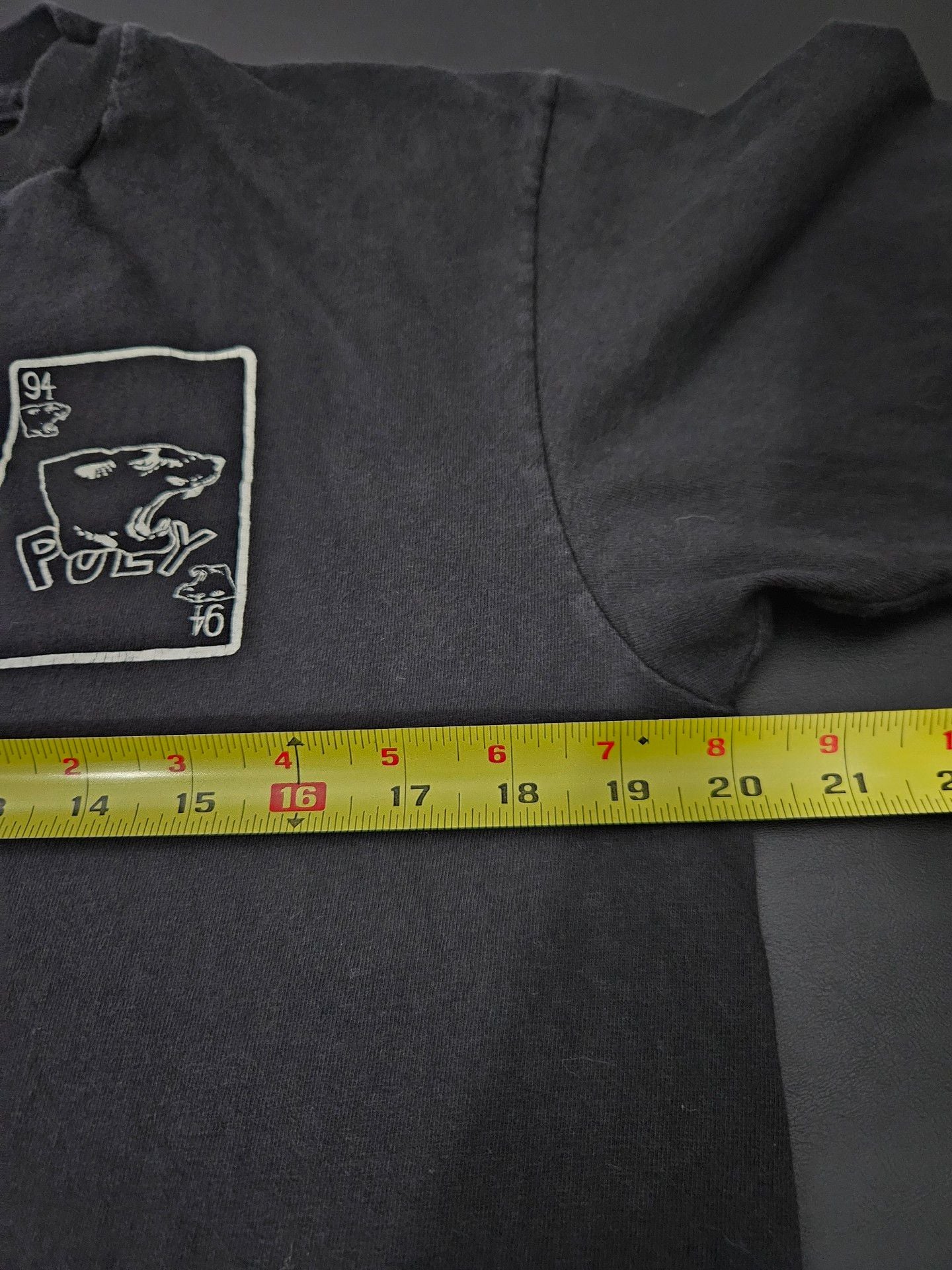 Hanes Poly 94 Graphic T-Shirt Size L Black Vtg 90s Single Stitch double-sided  11