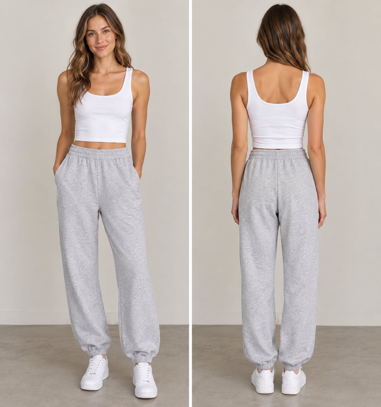 American Eagle Sweatpants Size S Grey Fleece Joggers High Waisted (flawed) 2