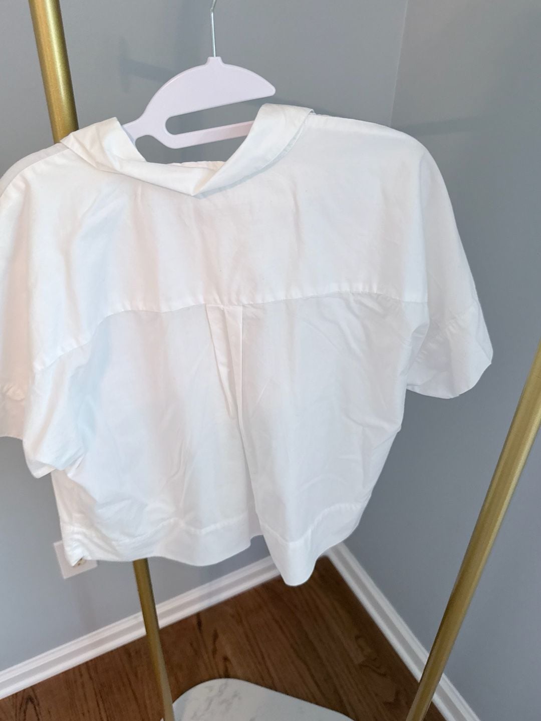 LOFT Short Sleeve Button Up Shirt Size M White Cotton Modal 3