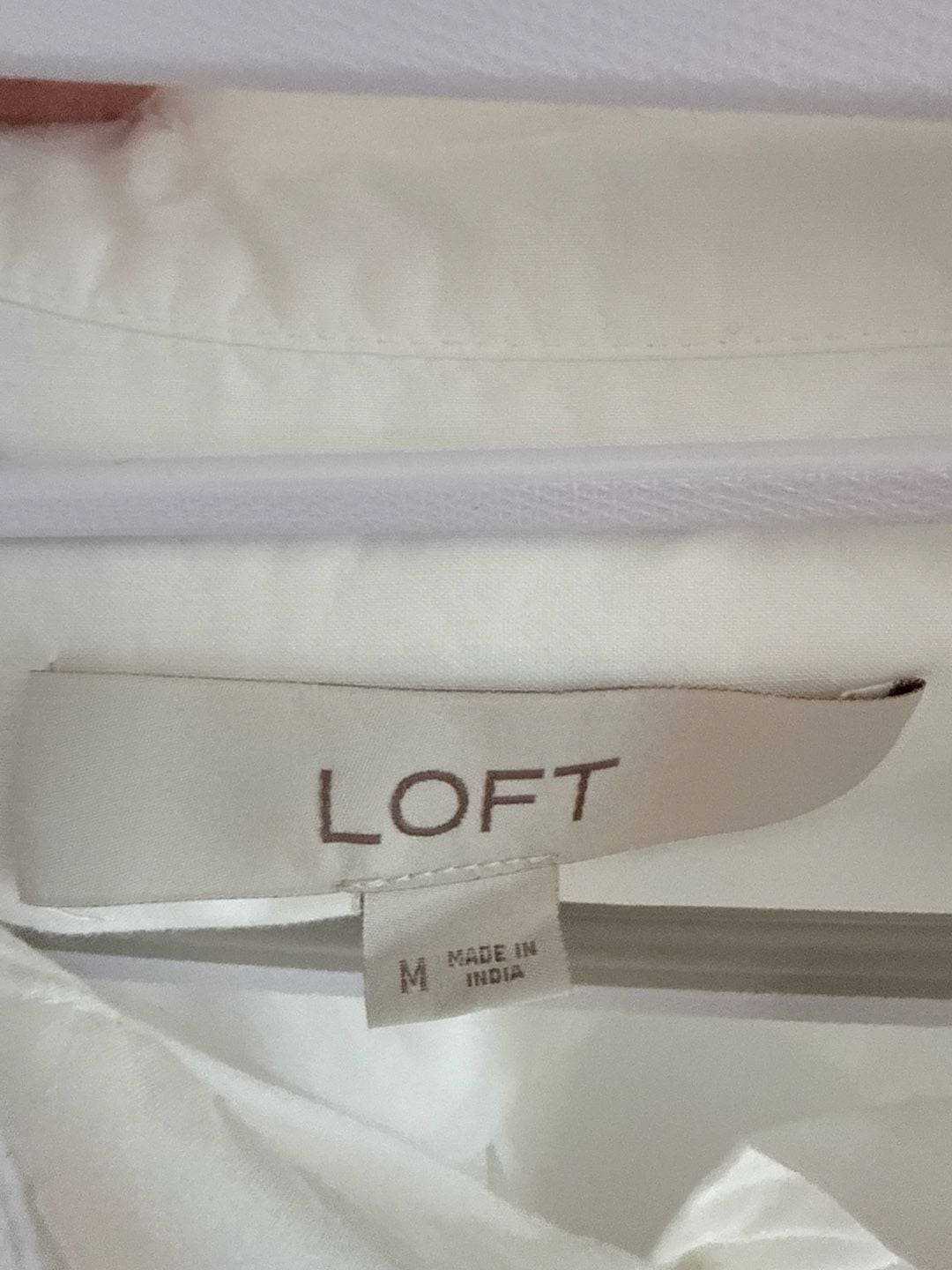 LOFT Short Sleeve Button Up Shirt Size M White Cotton Modal 4