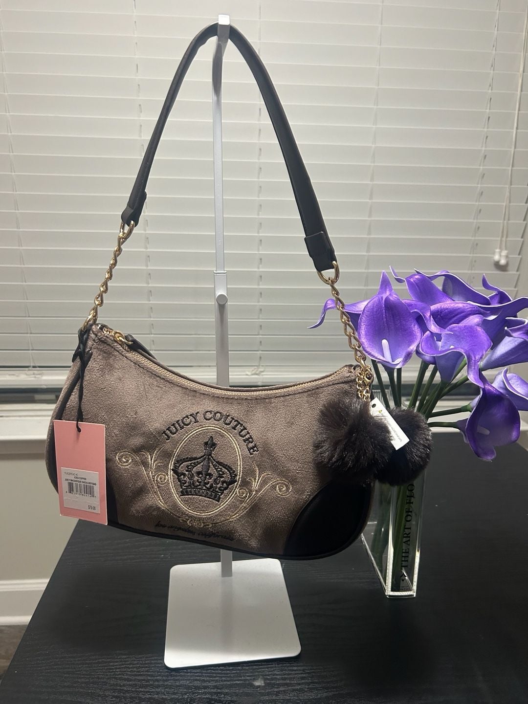 Juicy Couture Juicy Magnifique Shoulder Bag Iced Coffee Velour 2