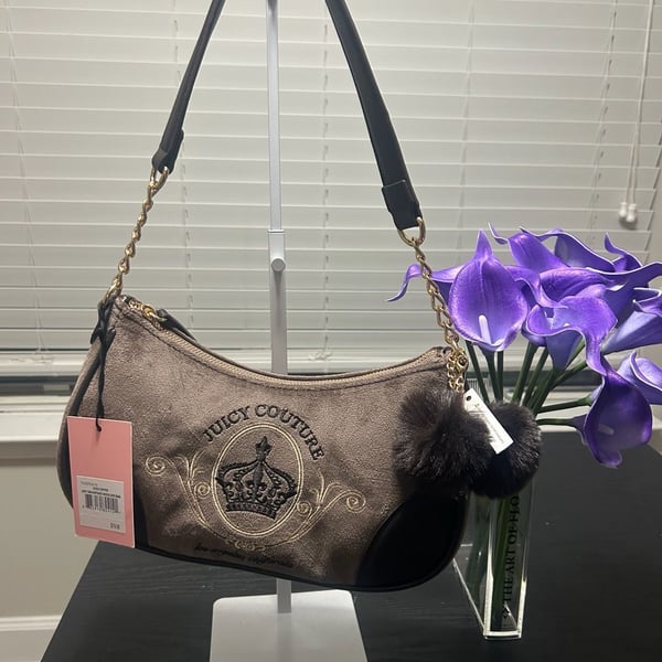 Juicy Couture Juicy Magnifique Shoulder Bag Iced Coffee Velour