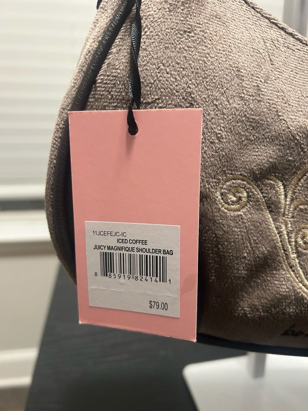 Juicy Couture Juicy Magnifique Shoulder Bag Iced Coffee Velour 4