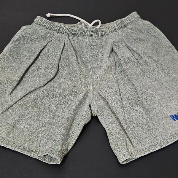 Mossimo Shorts Size Small Green Cotton Terry Cloth Drawstring 90s Vintage USA