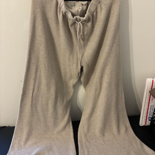 Aerie - size XL Renee C Stripe Cotton Blend Wide Leg Pants (Women)