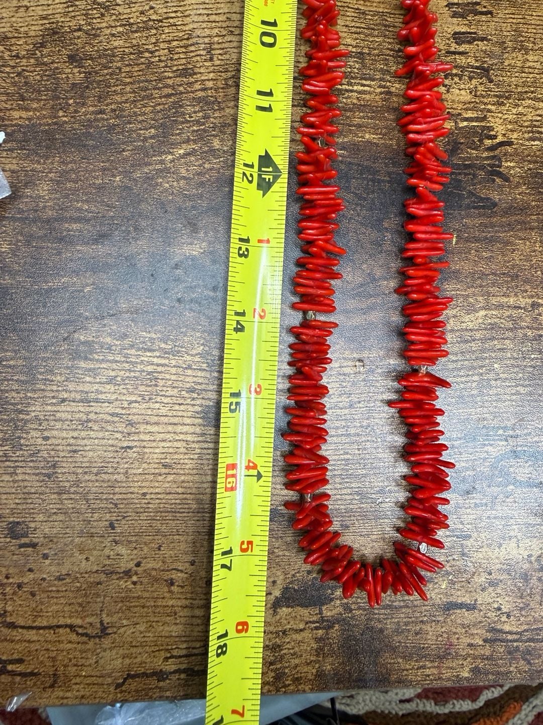Talbots Gold Tone Red Faux Coral Starburst Long Necklace 6