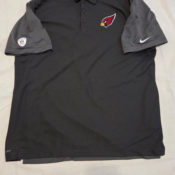 Nike Arizona Cardinals Sideline Polo Size XL Charcoal Dri-Fit NFL
