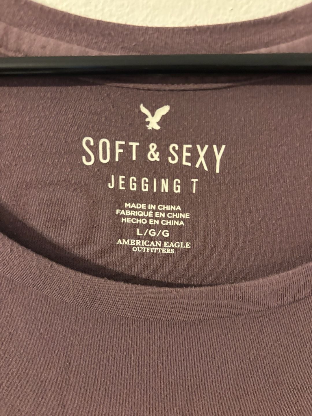 American Eagle Outfitters Soft & Sexy Jegging T Size L Purple Long Sleeve 3