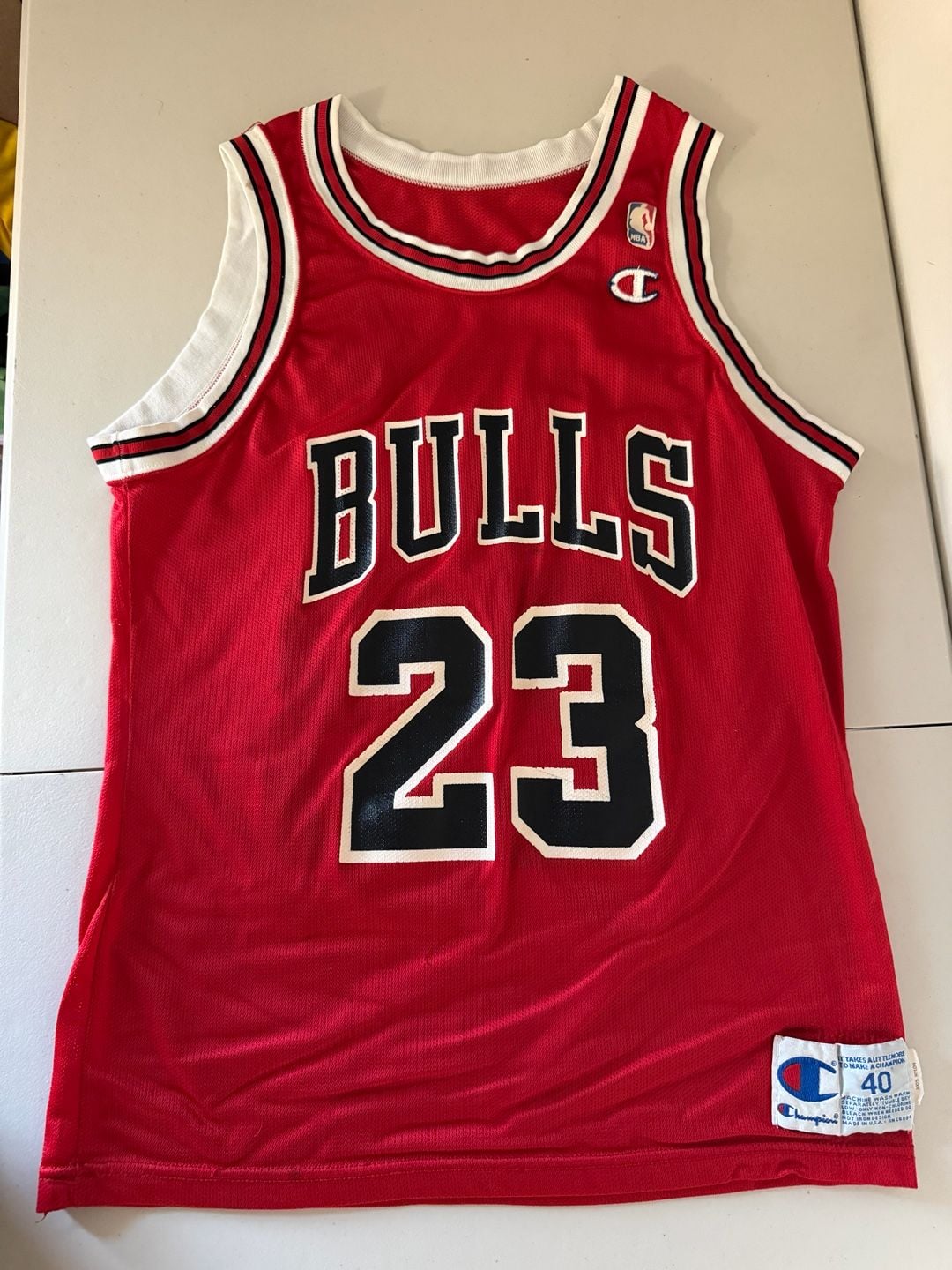 Champion Michael Jordan Chicago Bulls Jersey Size 40 Red NBA 90s 2