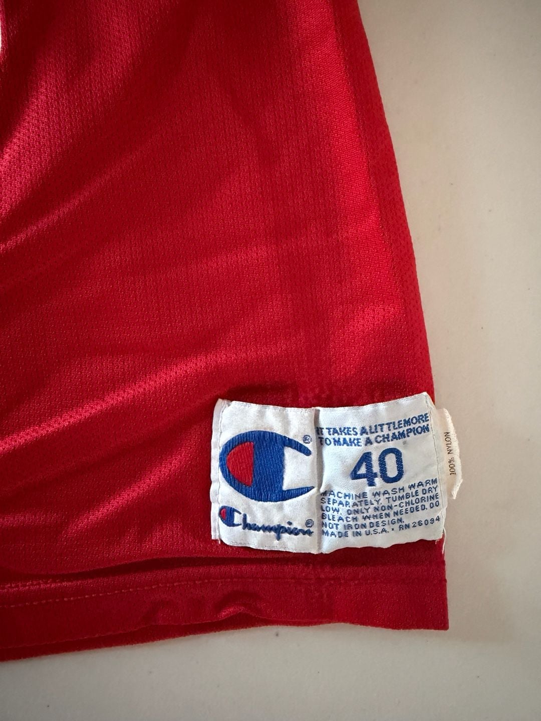 Champion Michael Jordan Chicago Bulls Jersey Size 40 Red NBA 90s 3