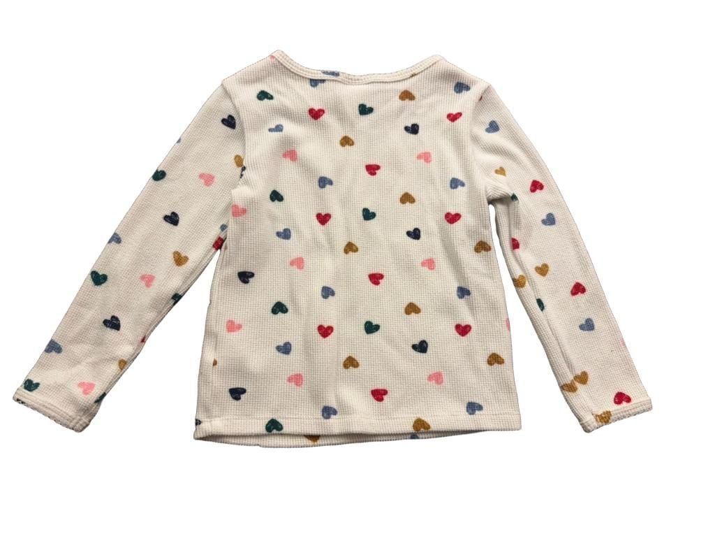 Old Navy Thermal Long Sleeve Shirt Size 4T Multi Heart Print 2