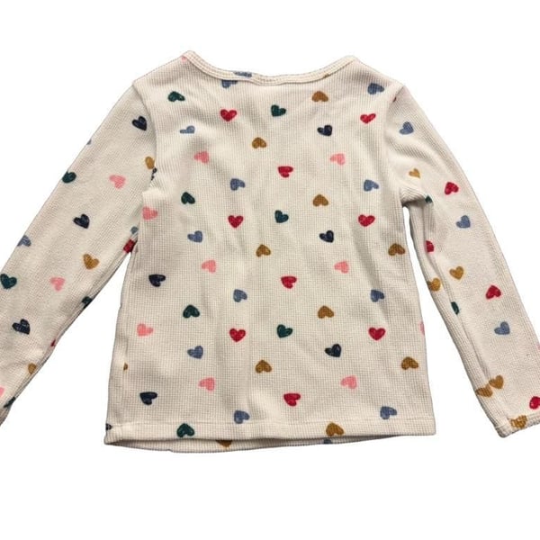 Old Navy Thermal Long Sleeve Shirt Size 4T Multi Heart Print