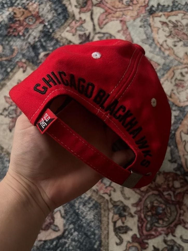 Old Time Hockey Chicago Blackhawks NHL Hat Red Black 3
