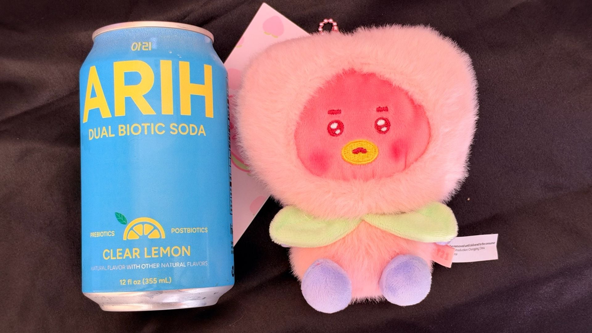 BT21 TATA Pink Peach Plush Keyring Keychain bag charm BTS V Taehyung 2
