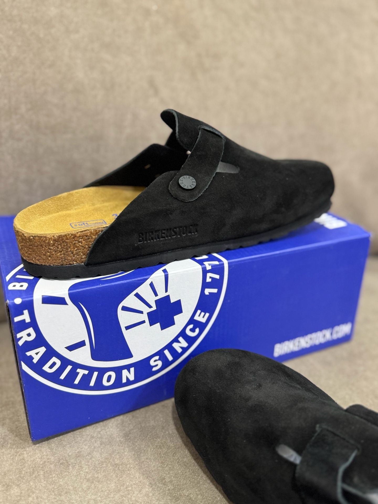 Birkenstock Boston Soft Footbed Suede Clog Size 42 Black 4