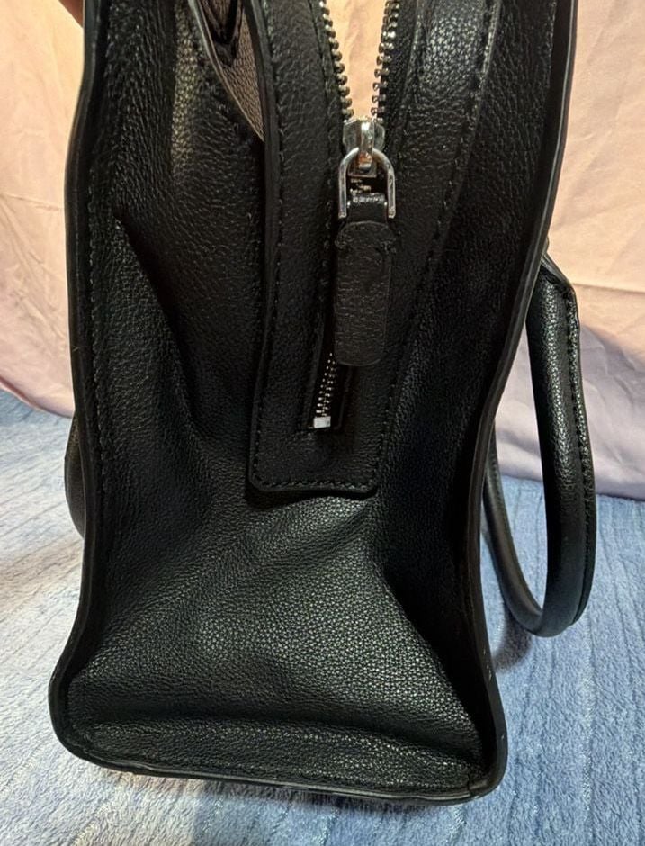 Guess Gabi Society Satchel Black Faux Leather Handbag 5