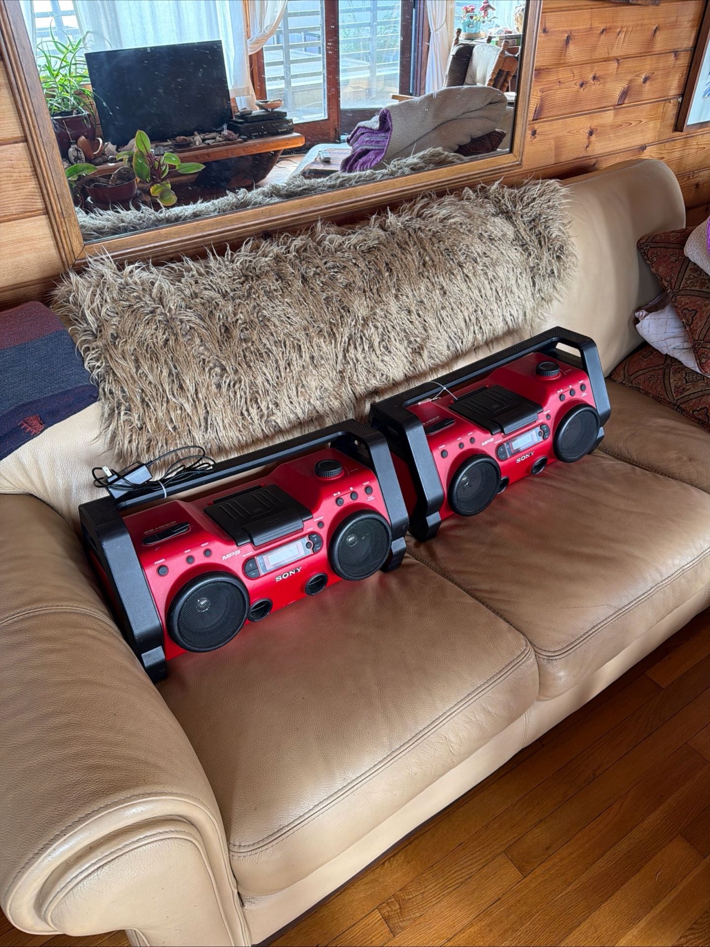 2 Set Sony ZS-H10CP Personal Audio System Boombox Red MP3 CD 1