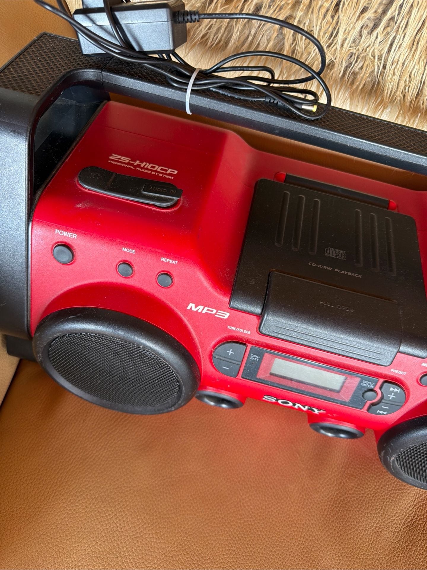 2 Set Sony ZS-H10CP Personal Audio System Boombox Red MP3 CD 3