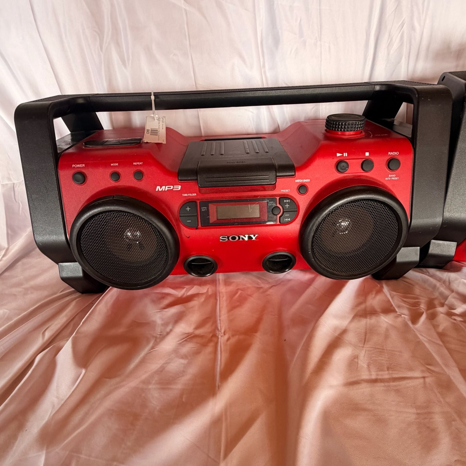 2 Set Sony ZS-H10CP Personal Audio System Boombox Red MP3 CD 7